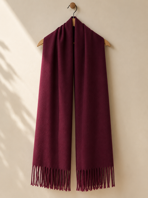 Bordo Buklet Kışlık Atkı